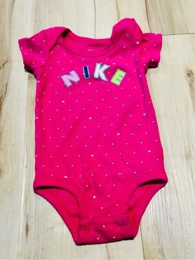 Nike Hot Pink Baby One-Piece with Multicolor Logo